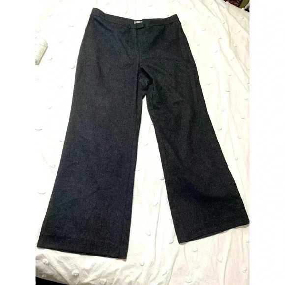 Vintage Bass Women's Wool Cashmere Blend High Rise Wide Leg Pants Size 14 Career - Picture 1 of 9